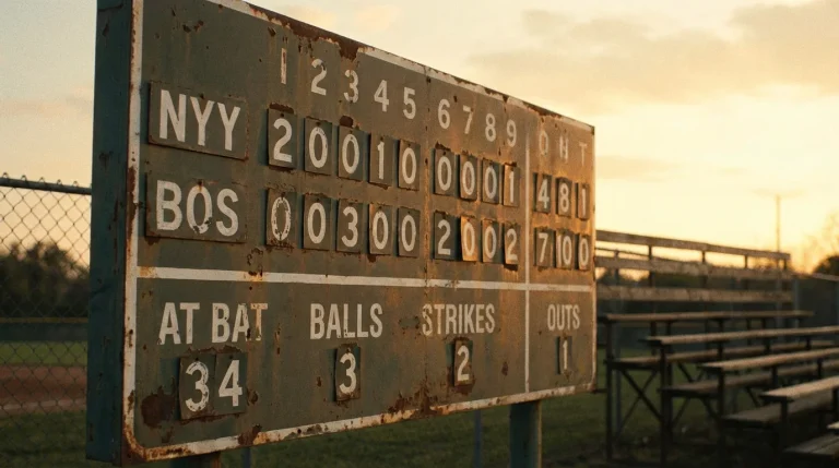 MLB stadium scoreboard displaying game statistics representing prediction models and projections